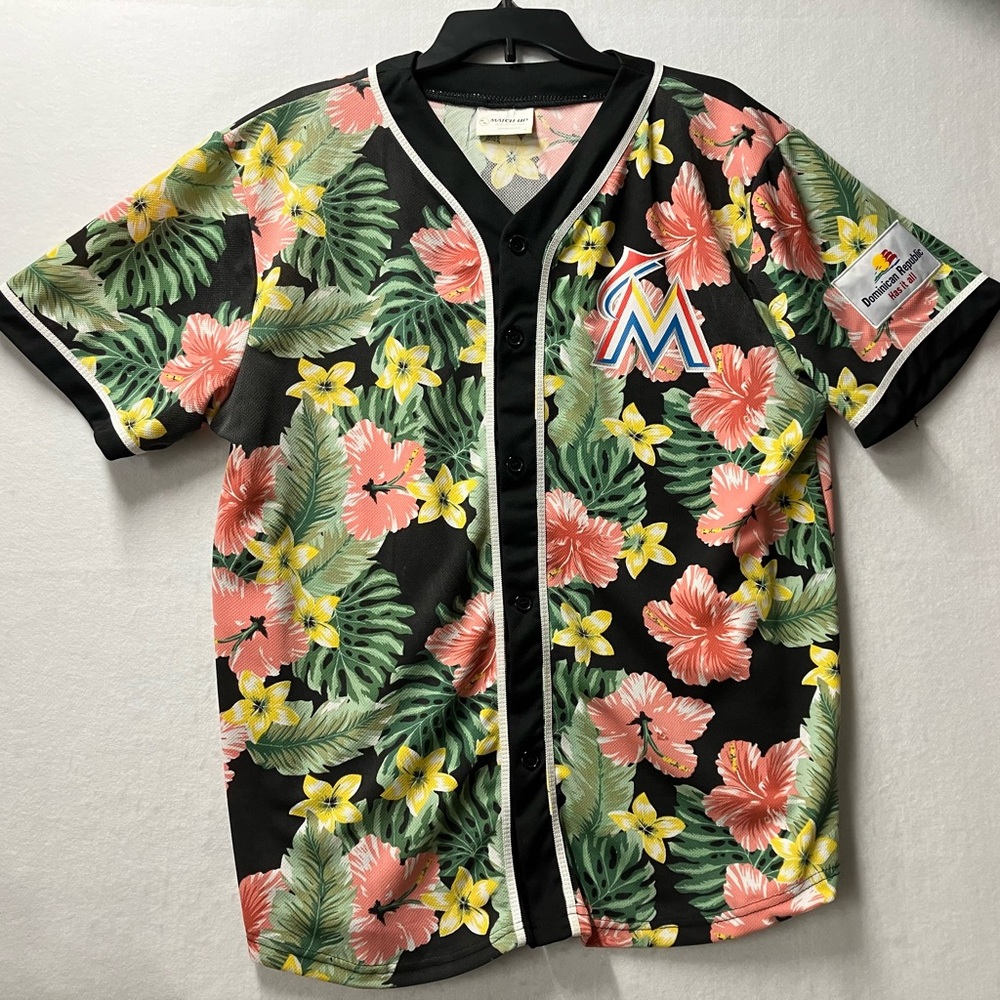 Florida Miami Marlins MLB Hawaiian Camp Shirt Adult Size XL  Stadium Giveaway